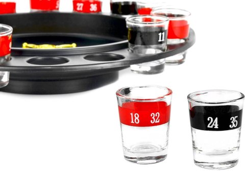 Alkoholowa gra ruletka imprezowa+kieliszki 16szt Alkoholowa gra ruletka imprezowa+kieliszki 16szt
