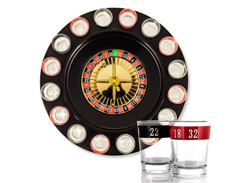 Alkoholowa gra ruletka imprezowa+kieliszki 16szt Alkoholowa gra ruletka imprezowa+kieliszki 16szt