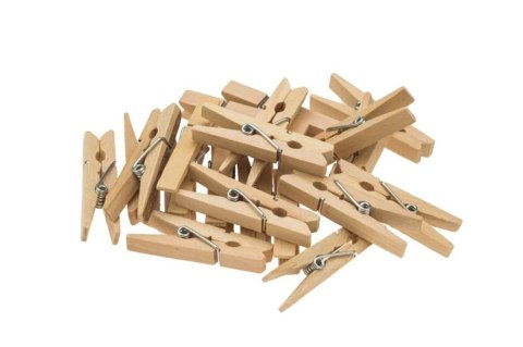 Klamerki drewniane mini spinacze 2,5 cm 100 sztuk Klamerki drewniane mini spinacze 2,5 cm 100 sztuk