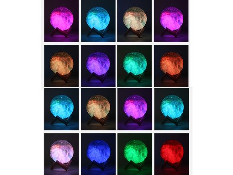 Lampka nocna księżyc 3d rgb moon light z pilotem Lampka nocna księżyc 3d rgb moon light z pilotem