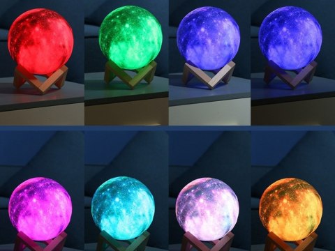 Lampka nocna księżyc 3d rgb moon light z pilotem Lampka nocna księżyc 3d rgb moon light z pilotem