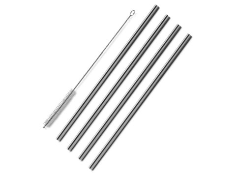 Słomki rurki wielorazowe metalowe eko x10 czyścik Słomki rurki wielorazowe metalowe eko x10 czyścik