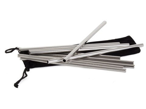 Słomki rurki wielorazowe metalowe eko x10 czyścik Słomki rurki wielorazowe metalowe eko x10 czyścik