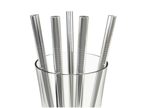Słomki rurki wielorazowe metalowe eko x10 czyścik Słomki rurki wielorazowe metalowe eko x10 czyścik