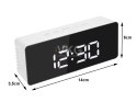 Zegar budzik termometr lustro led alarm data 4w1