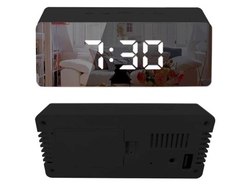 Zegar budzik termometr lustro led alarm data 4w1 Zegar budzik termometr lustro led alarm data 4w1