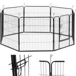 KOJEC ZAGRODA WYBIEG DLA PSÓW SZCZENIĄT Z BRAMKĄ WYS. 81 CM 8 SEGMENTÓW