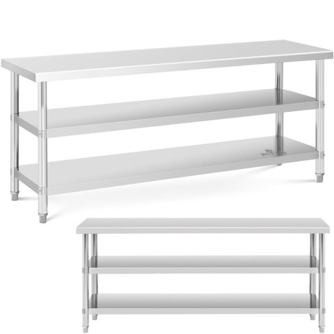 STÓŁ BLAT ROBOCZY STALOWY NIERDZEWNY 2 PÓŁKI 200X60CM STÓŁ BLAT ROBOCZY STALOWY NIERDZEWNY 2 PÓŁKI 200X60CM