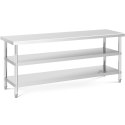 STÓŁ BLAT ROBOCZY STALOWY NIERDZEWNY 2 PÓŁKI 200X60CM