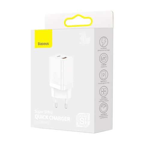 SZYBKA ŁADOWARKA SIECIOWA USB USB-C 30W PD QC SUPER SI PRO BIAŁY SZYBKA ŁADOWARKA SIECIOWA USB USB-C 30W PD QC SUPER SI PRO BIAŁY