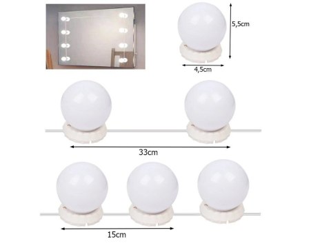 Lampki do lustra toaletki led zestaw makijaż 10szt Lampki do lustra toaletki led zestaw makijaż 10szt