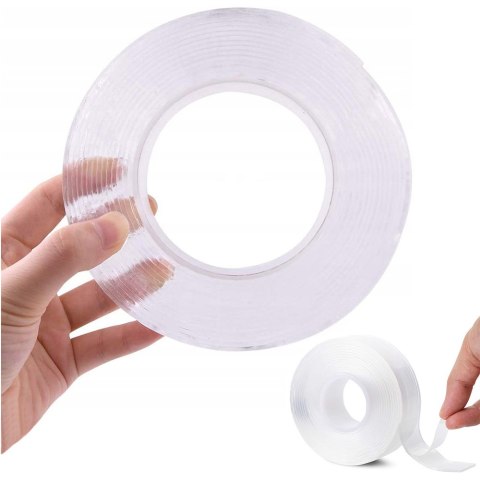 Taśma dwustronna przezroczysta nano tape mocna 5m Taśma dwustronna przezroczysta nano tape mocna 5m