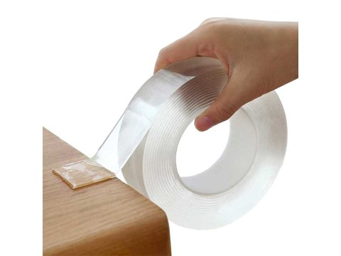 Taśma dwustronna przezroczysta nano tape mocna 5m Taśma dwustronna przezroczysta nano tape mocna 5m