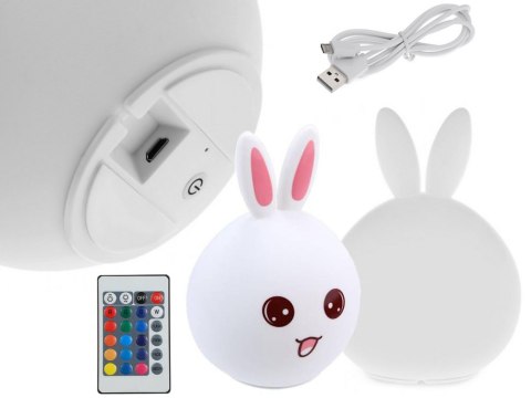 Lampka nocna dla dzieci led królik pilot rgb usb Lampka nocna dla dzieci led królik pilot rgb usb
