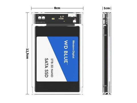 Obudowa dysku hdd ssd 2,5'' usb 3.0 sata kieszeń Obudowa dysku hdd ssd 2,5'' usb 3.0 sata kieszeń