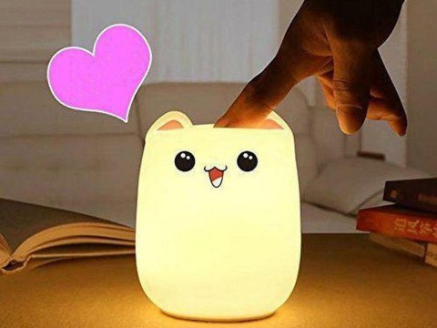 Lampka nocna dla dzieci led kot kotek rgb dotyk Lampka nocna dla dzieci led kot kotek rgb dotyk