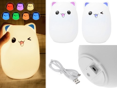 Lampka nocna dla dzieci led kot kotek rgb dotyk Lampka nocna dla dzieci led kot kotek rgb dotyk