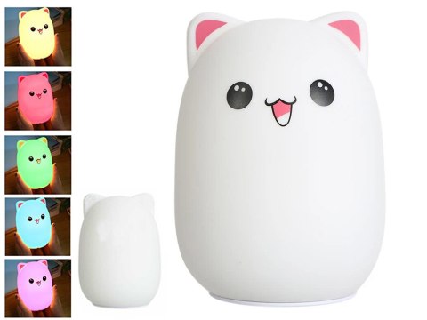 Lampka nocna dla dzieci led kot kotek rgb dotyk Lampka nocna dla dzieci led kot kotek rgb dotyk