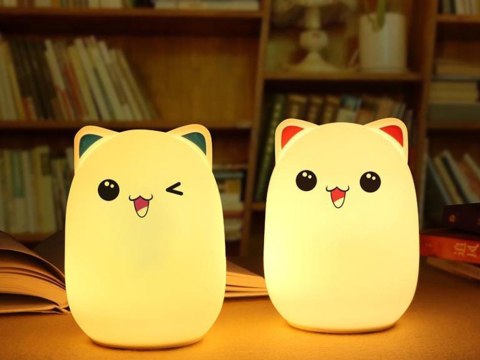 Lampka nocna dla dzieci led kot kotek rgb dotyk Lampka nocna dla dzieci led kot kotek rgb dotyk