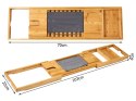 Półka na wannę regulowana duża bamboo spa nakładka