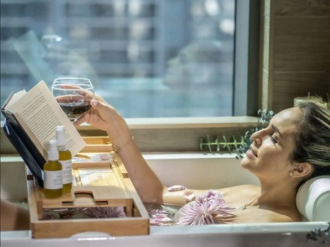 Półka na wannę regulowana duża bamboo spa nakładka Półka na wannę regulowana duża bamboo spa nakładka