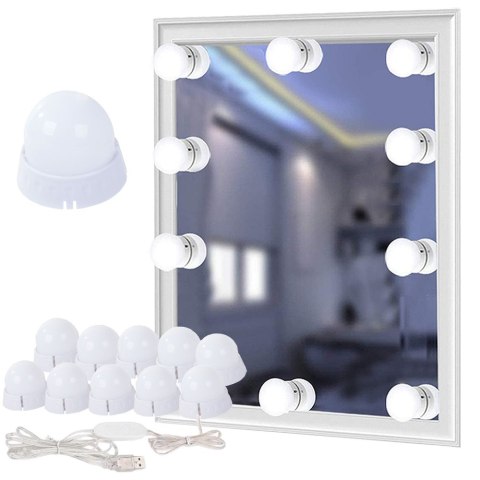 Lampki do lustra toaletki led zestaw makijaż 10szt Lampki do lustra toaletki led zestaw makijaż 10szt