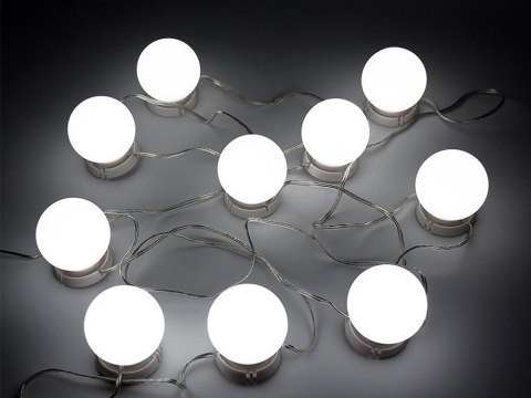 Lampki do lustra toaletki led zestaw makijaż 10szt Lampki do lustra toaletki led zestaw makijaż 10szt