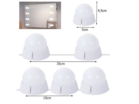 Lampki do lustra toaletki led zestaw makijaż 10szt Lampki do lustra toaletki led zestaw makijaż 10szt
