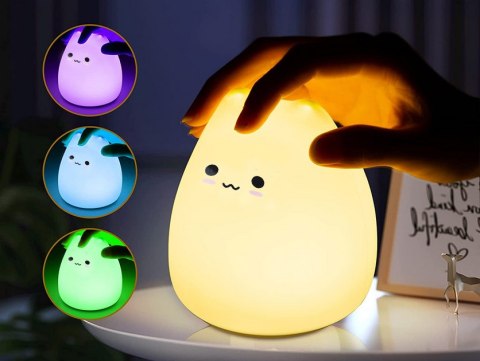 Lampka nocna dla dzieci led rgb kot dotyk silikon Lampka nocna dla dzieci led rgb kot dotyk silikon