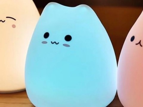 Lampka nocna dla dzieci led rgb kot dotyk silikon Lampka nocna dla dzieci led rgb kot dotyk silikon
