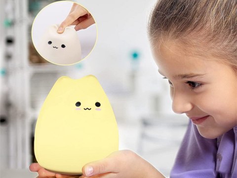 Lampka nocna dla dzieci led rgb kot dotyk silikon Lampka nocna dla dzieci led rgb kot dotyk silikon