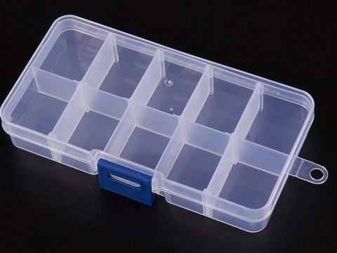 Pojemnik organizer na śrubki leki 10 przegródek Pojemnik organizer na śrubki leki 10 przegródek