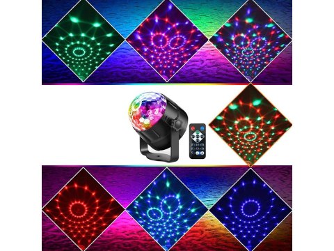 Projektor dyskotekowy kula disco reflektor led rgb Projektor dyskotekowy kula disco reflektor led rgb