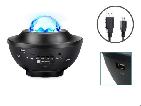 Projektor gwiazd lampka nocna led rgb + pilot Projektor gwiazd lampka nocna led rgb + pilot