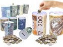 Skarbonka metalowa na pieniądze puszka xl duża
