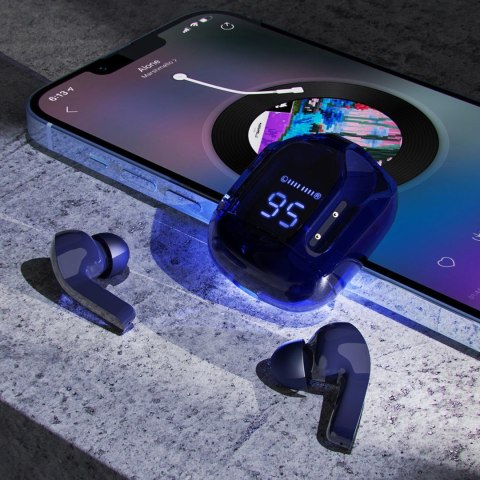 DOKANAŁOWE SŁUCHAWKI BEZPRZEWODOWE TWS BLUETOOTH NIEBIESKI DOKANAŁOWE SŁUCHAWKI BEZPRZEWODOWE TWS BLUETOOTH NIEBIESKI