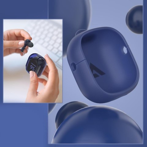 DOKANAŁOWE SŁUCHAWKI BEZPRZEWODOWE TWS BLUETOOTH NIEBIESKI DOKANAŁOWE SŁUCHAWKI BEZPRZEWODOWE TWS BLUETOOTH NIEBIESKI