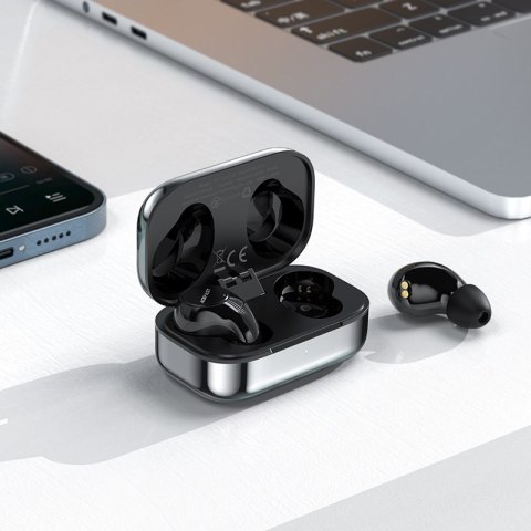 GAMINGOWE SŁUCHAWKI BEZPRZEWODOWE DOKANAŁOWE TWS BLUETOOTH 5.2 WODOODPORNE IPX4 SREBRNY GAMINGOWE SŁUCHAWKI BEZPRZEWODOWE DOKANAŁOWE TWS BLUETOOTH 5.2 WODOODPORNE IPX4 SREBRNY