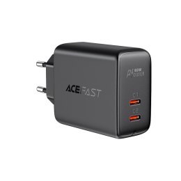 ŁADOWARKA SIECIOWA 2X USB-C 40W PPS PD QC 3.0 AFC FCP CZARNY