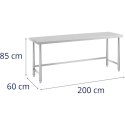STÓŁ DO KUCHNI STALOWY NIERDZEWNY 200 X 60CM