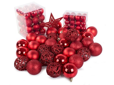 Bombki choinkowe na choinkę 6/4/3 cm zestaw 100szt Bombki choinkowe na choinkę 6/4/3 cm zestaw 100szt