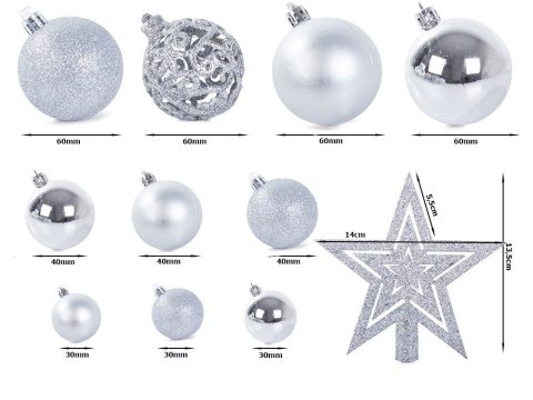 Bombki choinkowe na choinkę 6/4/3 cm zestaw 100szt Bombki choinkowe na choinkę 6/4/3 cm zestaw 100szt