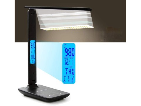 Lampka biurkowa led szkolna usb zegar ładowarka qi Lampka biurkowa led szkolna usb zegar ładowarka qi