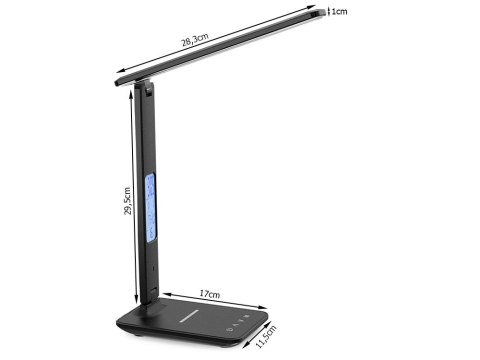 Lampka biurkowa led szkolna usb zegar ładowarka qi Lampka biurkowa led szkolna usb zegar ładowarka qi