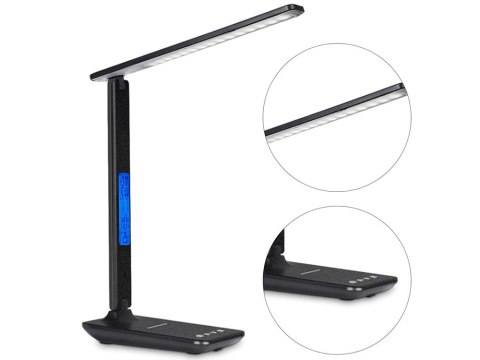 Lampka biurkowa led szkolna usb zegar ładowarka qi Lampka biurkowa led szkolna usb zegar ładowarka qi