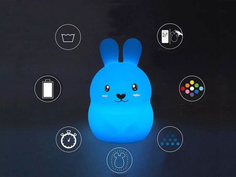 Lampka nocna dla dzieci led królik dotyk rgb pilot Lampka nocna dla dzieci led królik dotyk rgb pilot