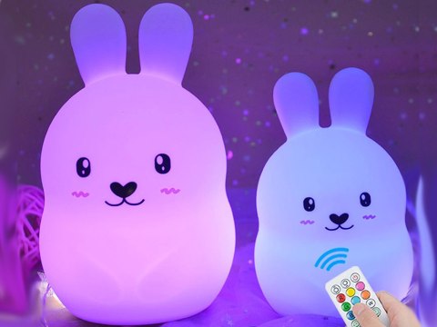 Lampka nocna dla dzieci led królik dotyk rgb pilot Lampka nocna dla dzieci led królik dotyk rgb pilot