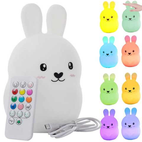 Lampka nocna dla dzieci led królik dotyk rgb pilot Lampka nocna dla dzieci led królik dotyk rgb pilot