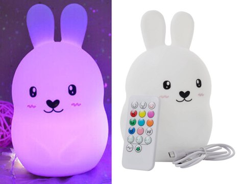 Lampka nocna dla dzieci led królik dotyk rgb pilot Lampka nocna dla dzieci led królik dotyk rgb pilot