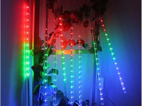 Lampki sople meteory led padający śnieg 50cm ip44 Lampki sople meteory led padający śnieg 50cm ip44